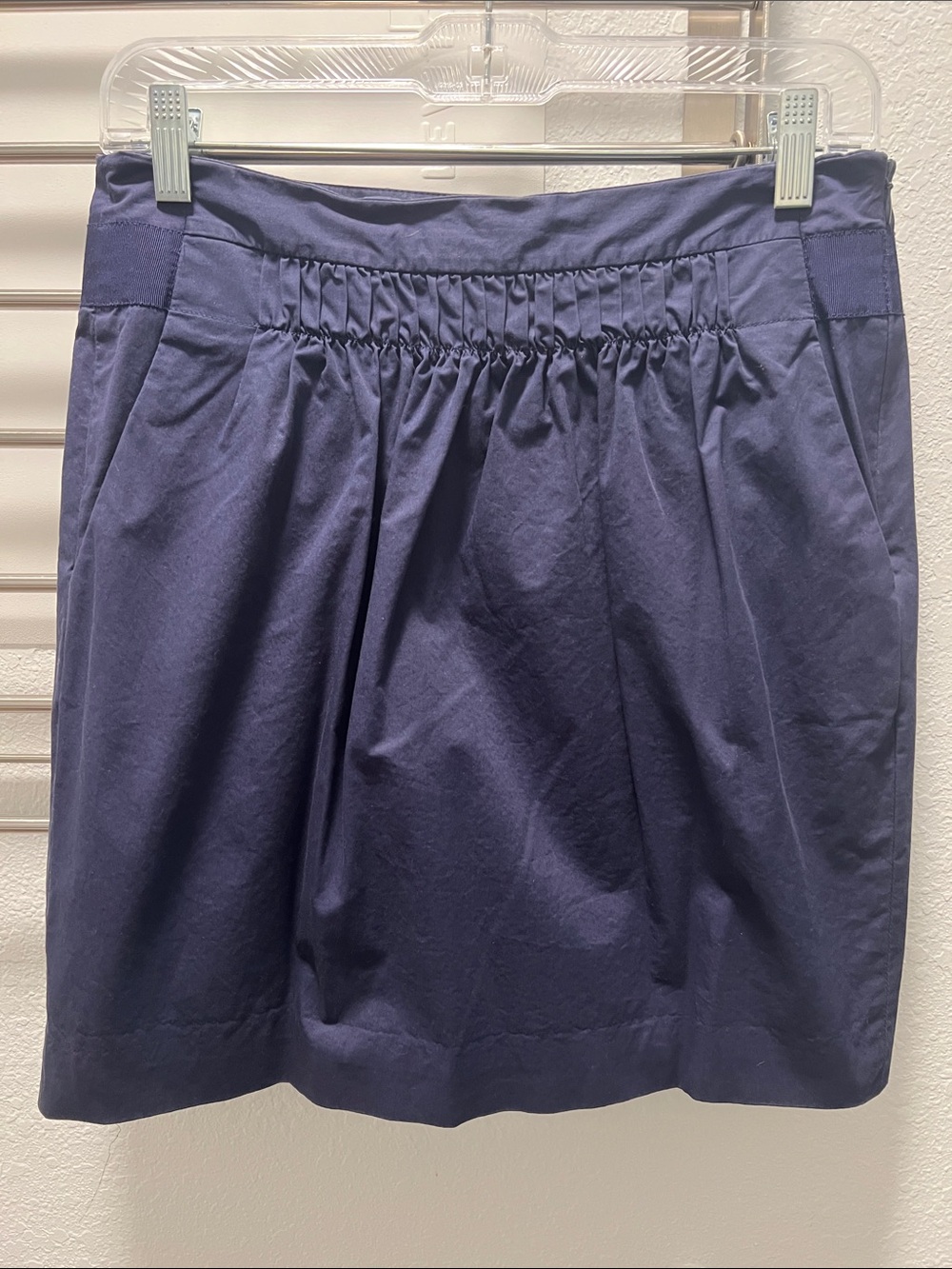 Banana Republic Navy Blue Gathered Waist Mini Skirt